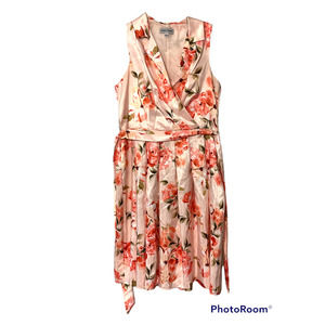 Shelby & Palmer Floral Midi Dress 14 Church Wedding Collar Neckline Fit & Flare